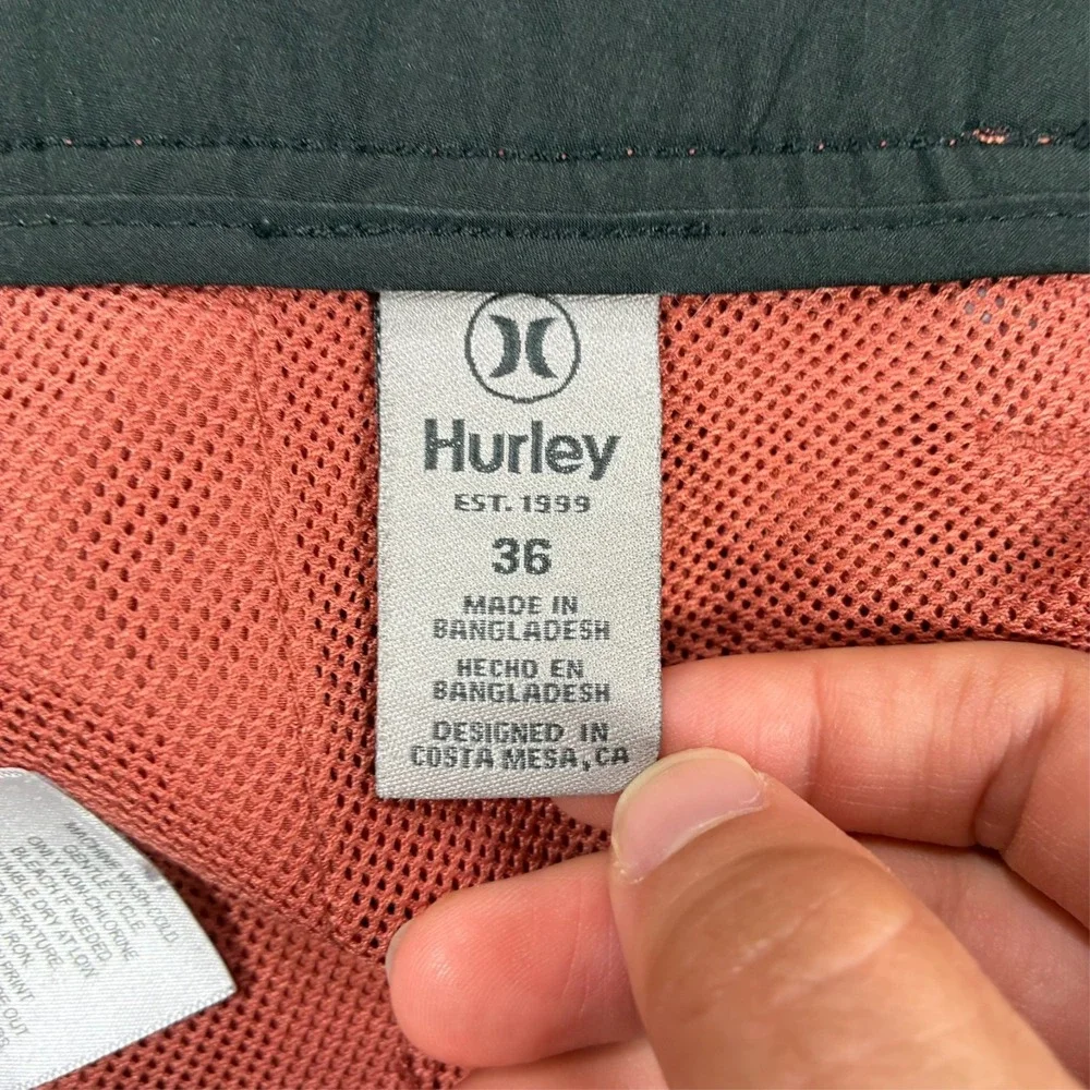 Hurley Phantom Mens Board Shorts Size 36 Orange Performance Surf Swim Lined